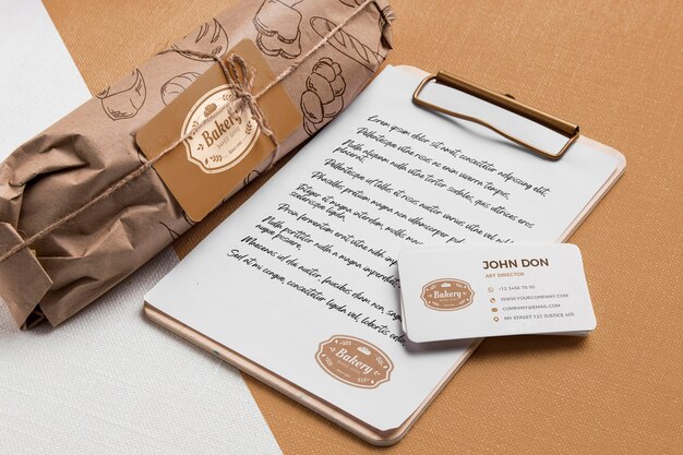 Concetto di prodotti da forno con mock-up