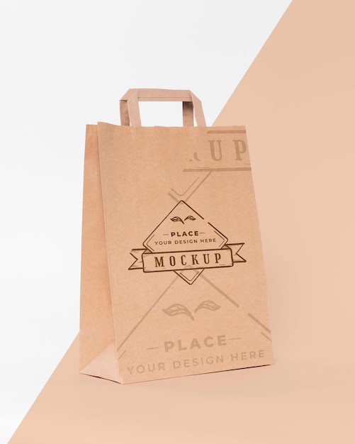 Concetto di sacchetto di carta con mock-up