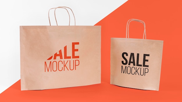 Concetto di sacchetto di carta con mock-up