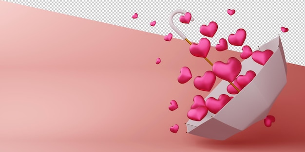 Concetto di San Valentino in rendering 3d isolato