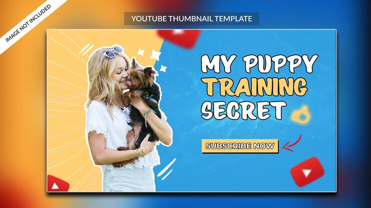PSD concevoir une miniature de youtube pour l'entraînement des chiens et une bannière web