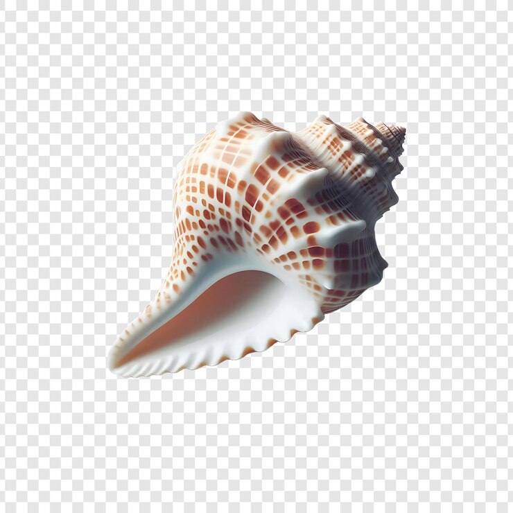 PSD una concha con una concha en un fondo transparente