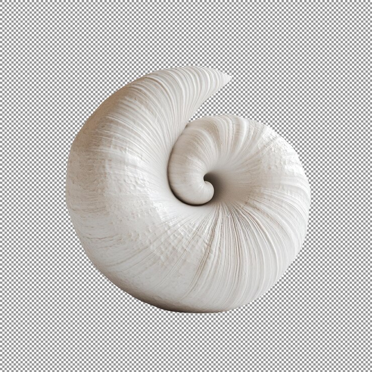 PSD conchas marinas espirales blancas