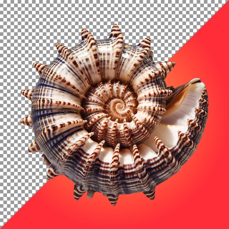 PSD conchas marinas espirales rayadas