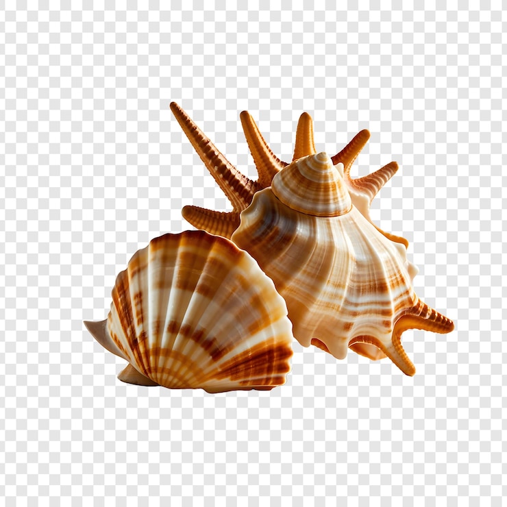 PSD conchiglie di mare su uno sfondo trasparente