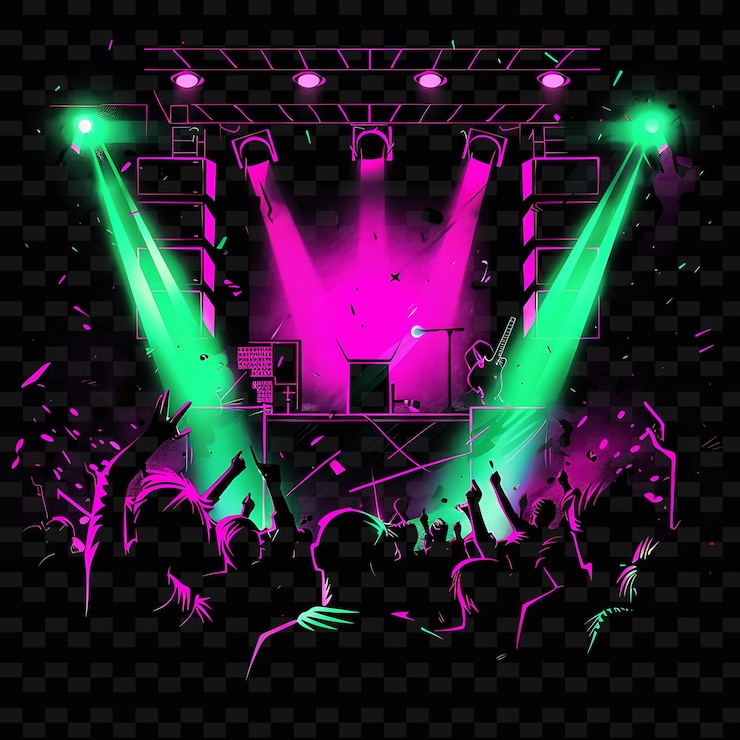 PSD un concierto con una luz verde en la parte superior