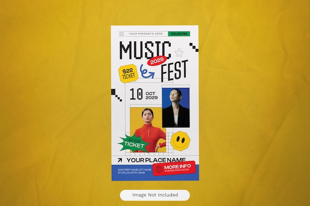 Concierto de música moderna con píxeles geométricos lúdicos IG Story