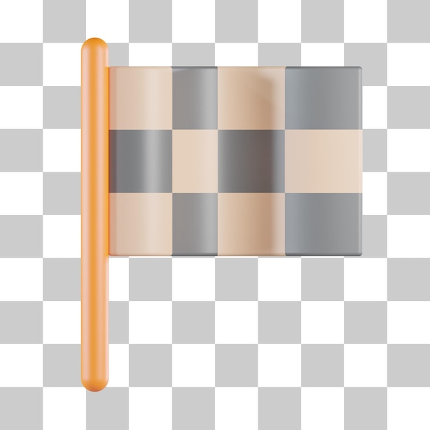 Concluir ícone da bandeira 3d