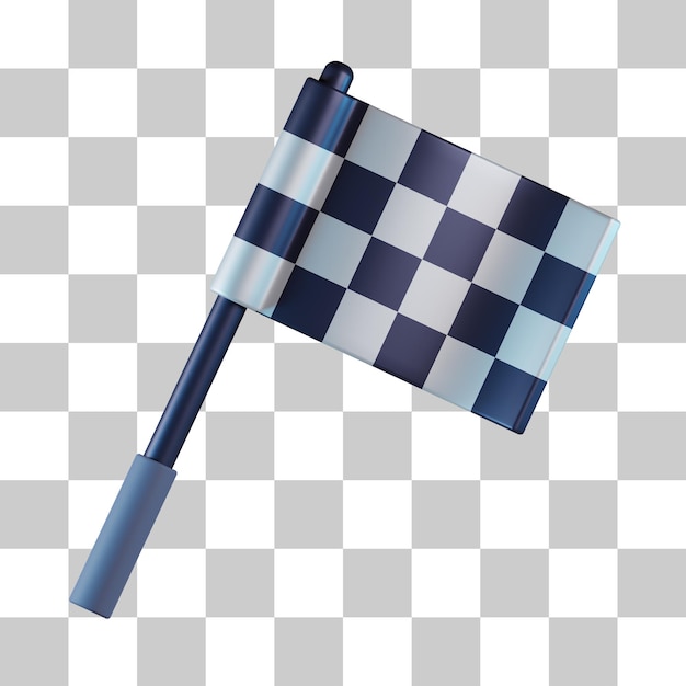 Concluir ícone da bandeira 3d