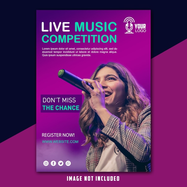 Concurso de música design de banner PSD