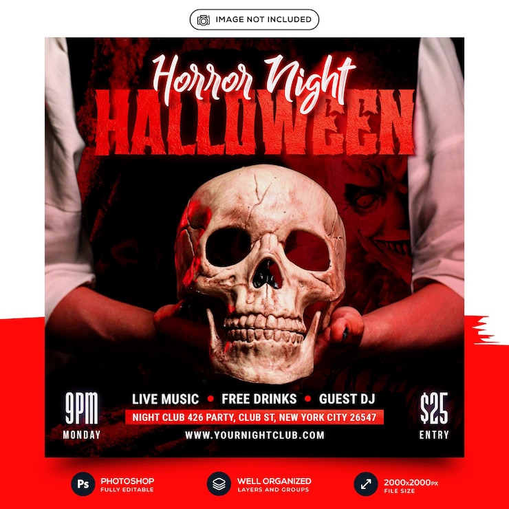 Concurso de disfraces de fiesta de Halloween redes sociales e Instagram publicación o volante cuadrado o plantilla de póster