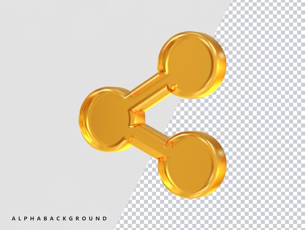 Condividere l'icona del vettore di rendering 3D trasparente
