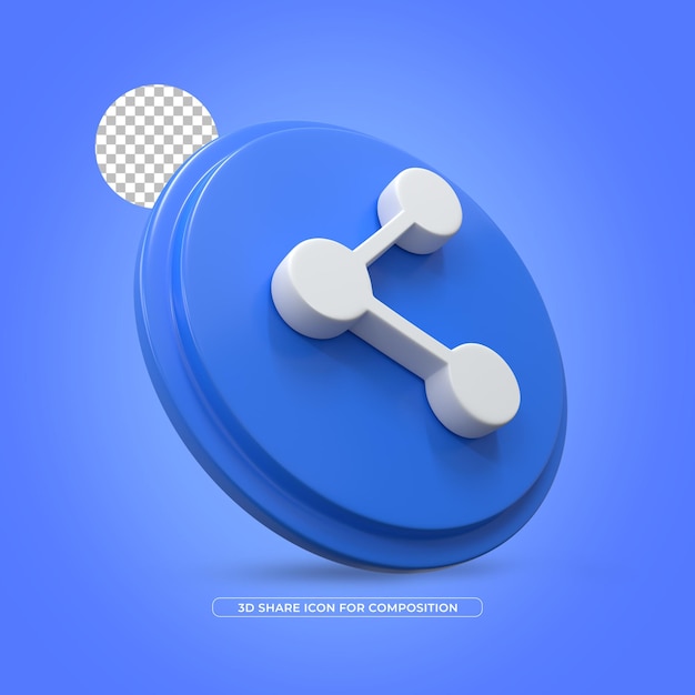 Condividi isolato 3d rendering icona