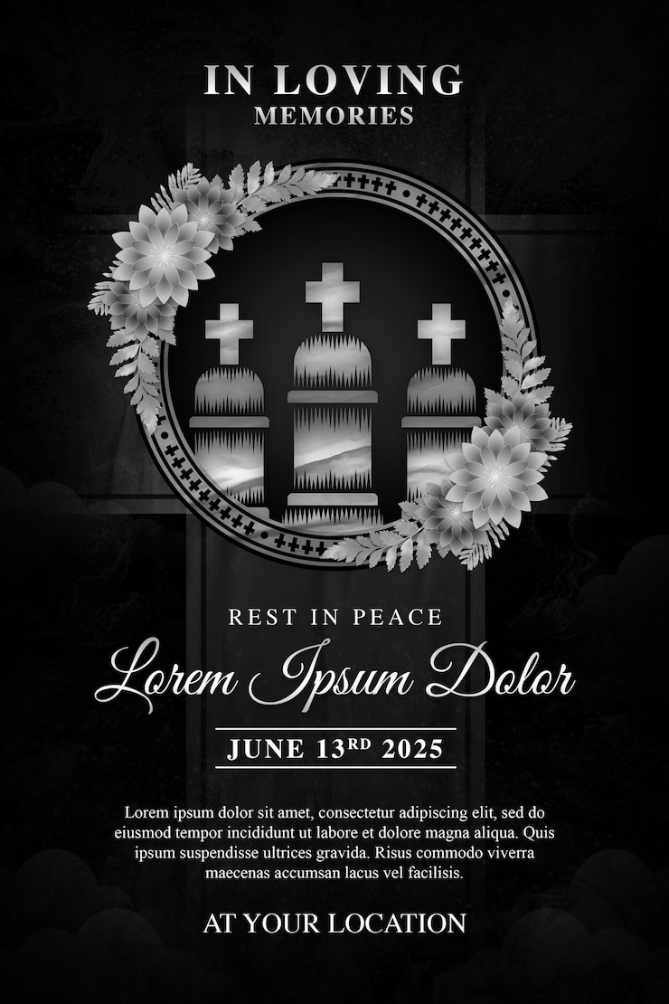 PSD condolence flyer template