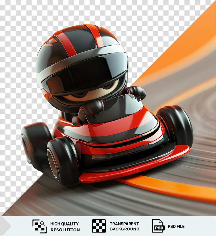 PSD conductor de coches de carreras 3d carreras de dibujos animados en la pista