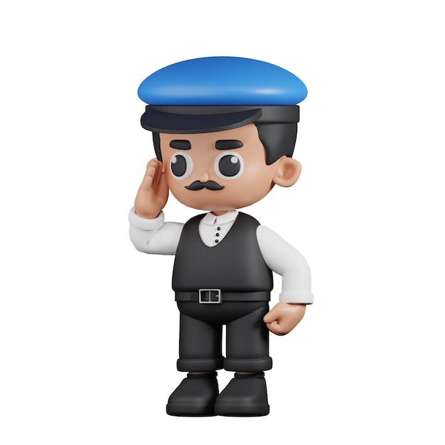 Conductor de personaje 3D dando pose de saludo