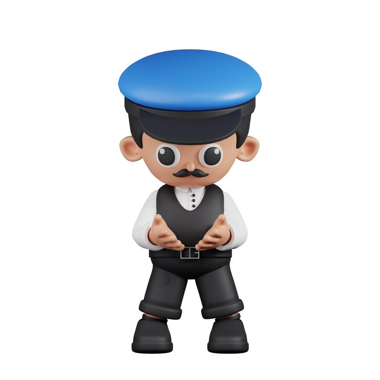 PSD conductor de personaje 3d sosteniendo algo en pose