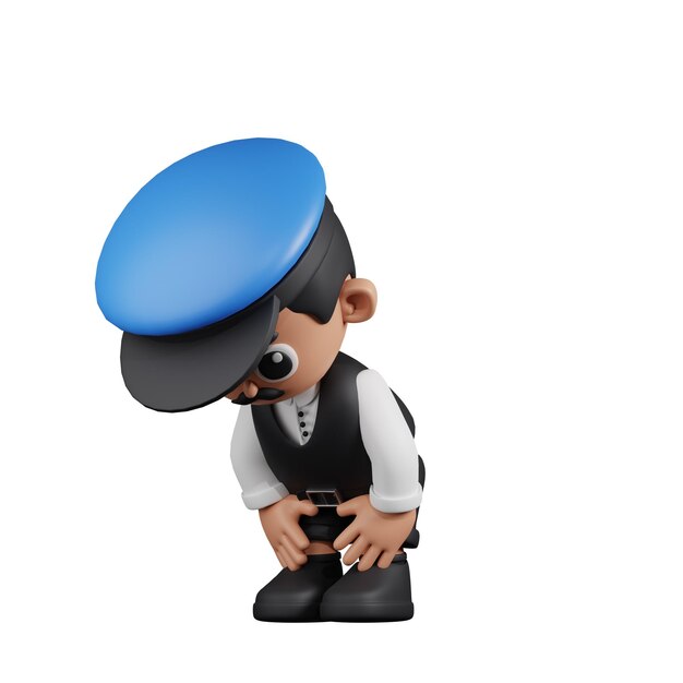 Conductor de personaje 3D tomando una pose de descanso