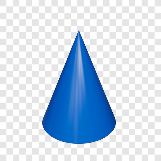 Cone azul isolado em fundo transparente