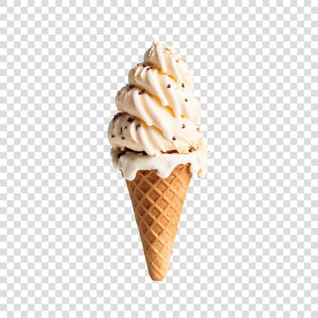 PSD un cône de crème glacée sur un fond transparent