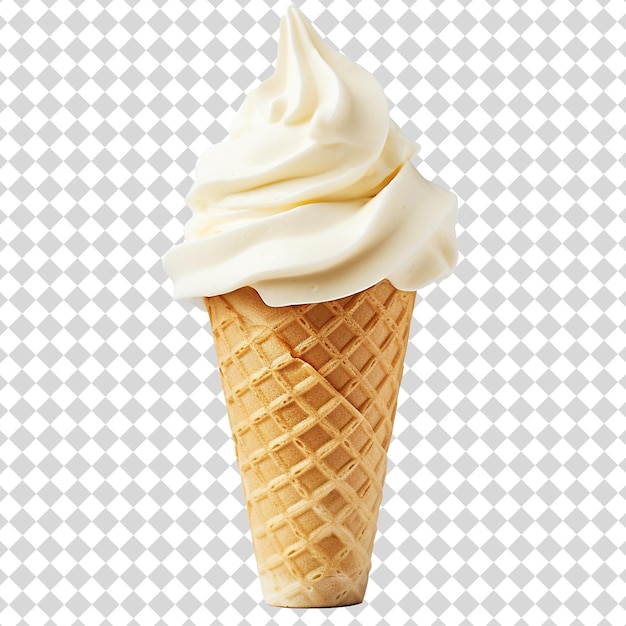 PSD cone de crème glacée à la vanille isolé sur fond transparent format de fichier psd
