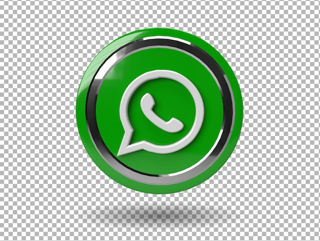 Ícone de aplicativo de logotipo de renderização 3d do Whatsapp
