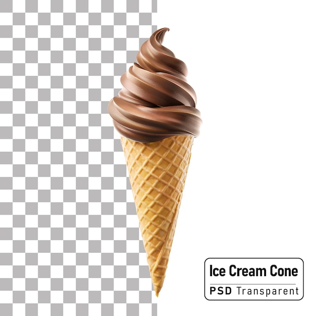 Cone de gelado de chocolate