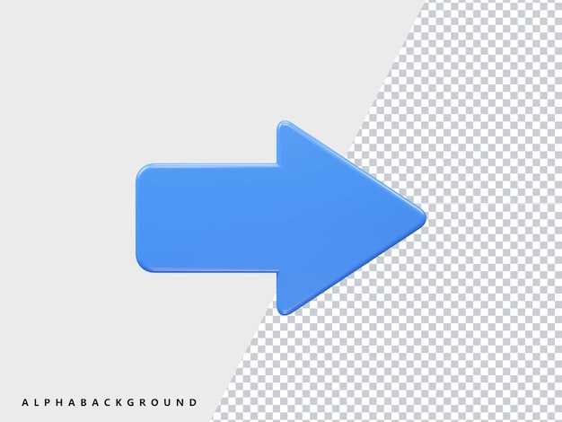 Ícone de seta de renderização 3D transparente