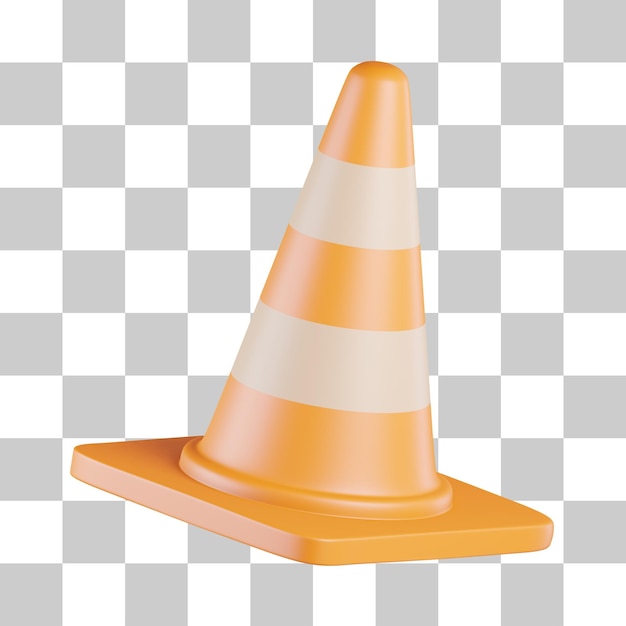 PSD cone de trânsito 3d ícone