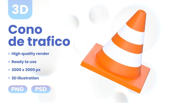 PSD cone de transito 3d