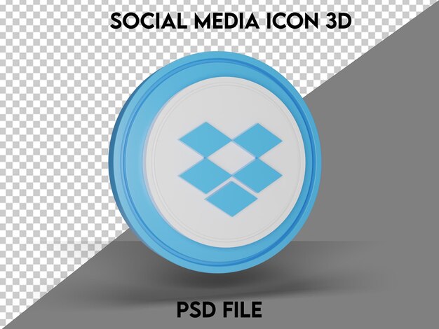 Ícone do DropBox renderizado em 3D