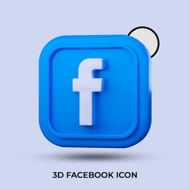 Ícone do Facebook 3D isolado