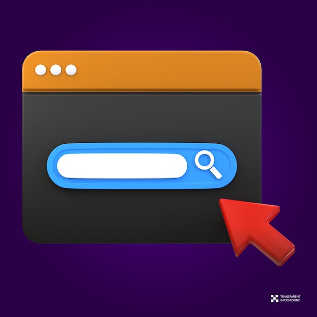 ÍCONE SEO DE RENDIÇÃO 3D - PESQUISA NA WEB