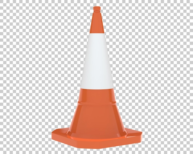 Cône de signalisation sur fond transparent illustration de rendu 3d
