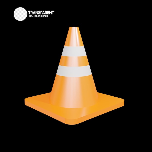 PSD un cône de signalisation orange avec une bande blanche en bas.