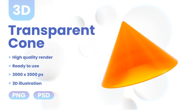 Cone transparente 3d