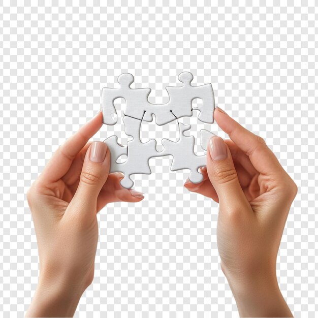 Conectar las piezas Una imagen simbólica que representa la colaboración en equipo y la resolución de problemas a través de la conexión de las piezas del rompecabezas