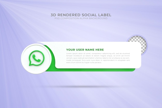 PSD conéctese con nosotros en las redes sociales de whatsapp, tercer tercio inferior, diseño 3d, icono de representación