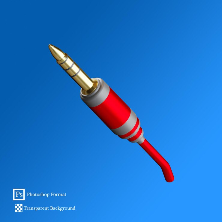 PSD conector de audio auxiliar ilustración 3d