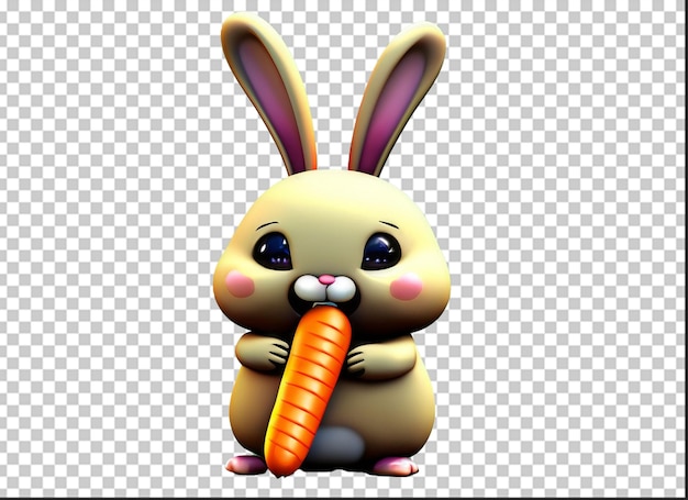 Conejo 3d con zanahoria