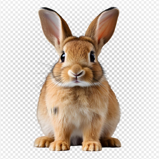 Conejo aislado sobre fondo transparente lindo conejito recortado png generativo ai
