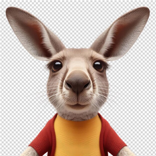 PSD un conejo con una camisa que dice conejo en ella