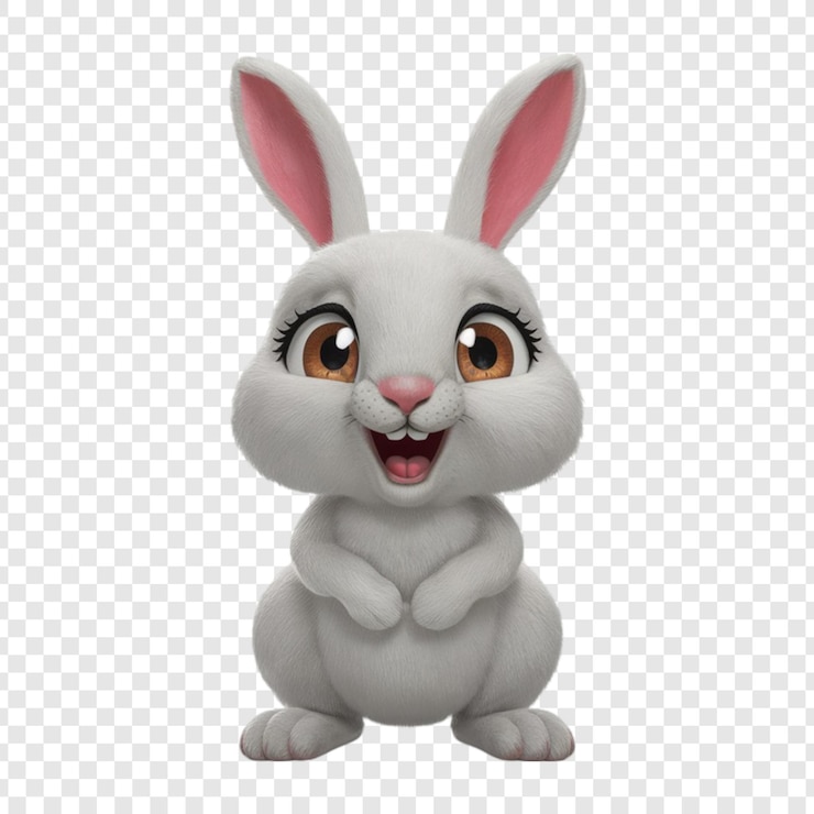 PSD un conejo con una cara blanca y ojos rosados