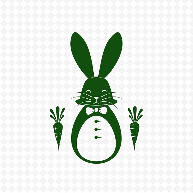 Un conejo de dibujos animados con una cabeza verde y un fondo verde