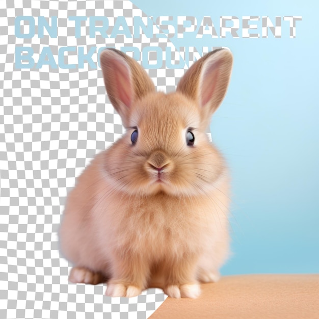 PSD un conejo con un fondo azul con las palabras conejo en él