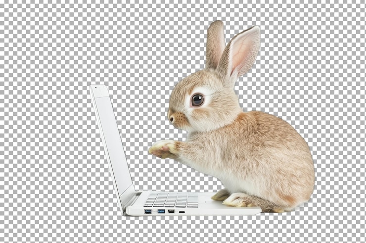 PSD conejo involucrado en el tiempo de juego de la computadora portátil