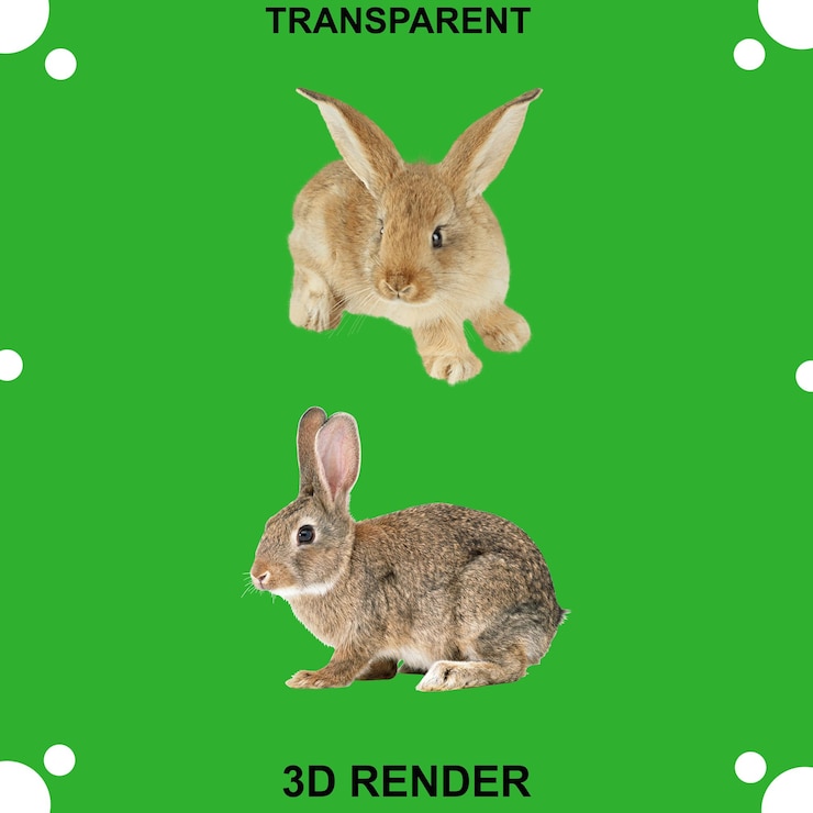 PSD un conejo lindo con un fondo transparente