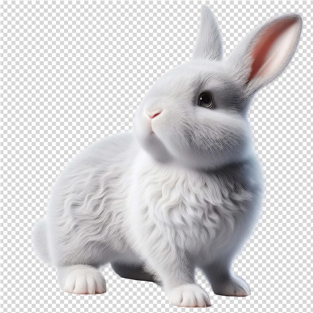 PSD un conejo se muestra en una imagen con un conejo blanco en él