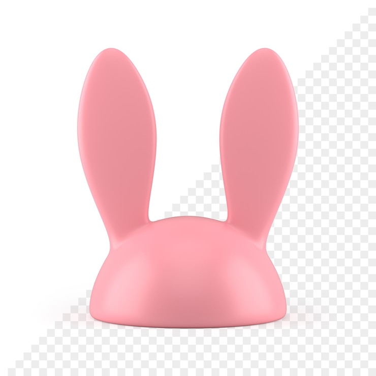 PSD conejo de pascua rosa orejas largas elemento de decoración lindo diseño de icono 3d adorno festivo realista