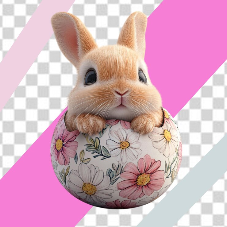 PSD un conejo sosteniendo una tarjeta de felicitación de pascua